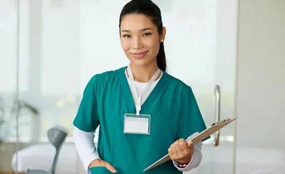 female nurse inside the clinic